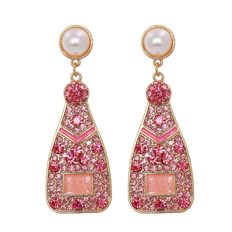 personality alloy diamond wine bottle earrings color dripping earrings earrings cross-border earrings's discount tags