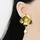 Pendientes de nuevo estilo Pendientes de perlas en forma de flor artesanales con diamantes de aleacinpicture11