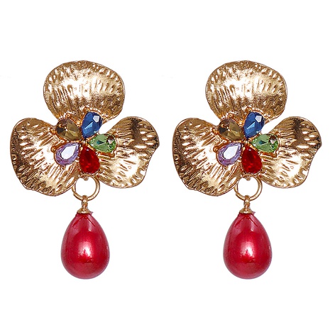 new style earrings alloy diamond-set craftsmanship flower-shaped earrings's discount tags