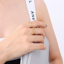 hot sale irregular opening nonadjustable ring Korean 18K real gold plated titanium steel finger ringpicture18