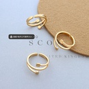 hot sale irregular opening nonadjustable ring Korean 18K real gold plated titanium steel finger ringpicture21