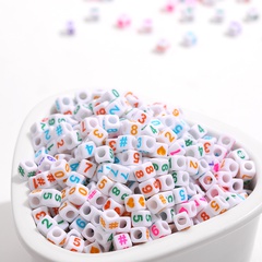 DIY Jewelry Accessories Handmade Beaded Square Acrylic Number Bead 100/Pack