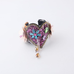 New fashion baroque heart-shaped sequins flower diamond bracelet ladies catwalk party travel bracelet