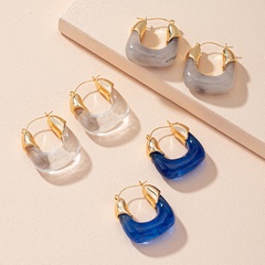 retro fashion geometric earrings female simple design U-shape earrings