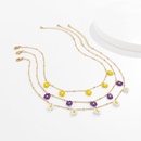 bijoux transfrontaliers petit collier d39empilage de chane de clavicule de fleur de marguerite de couleur frachepicture13