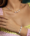 Europischer und amerikanischer grenz berschreiten der Schmuck Pastoral farb blockierte Perlen hand gewebte Reis perlen Halskette Retro Imitation Perlenkette Setpicture9