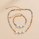 Europischer und amerikanischer grenz berschreiten der Schmuck Pastoral farb blockierte Perlen hand gewebte Reis perlen Halskette Retro Imitation Perlenkette Setpicture10