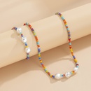 Europischer und amerikanischer grenz berschreiten der Schmuck Pastoral farb blockierte Perlen hand gewebte Reis perlen Halskette Retro Imitation Perlenkette Setpicture11