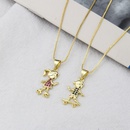 new roller skating boys and girls pendant goldplated copper necklacepicture10