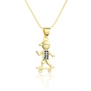 new roller skating boys and girls pendant goldplated copper necklacepicture11
