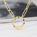 new hiphop heartshaped ring pendant simple copperplated copperplated zirconium necklacepicture6