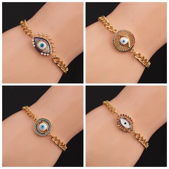Copper gilded color zirconium evil eye bracelet cross-border demon eye bracelet hand jewelry