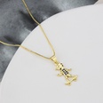 new roller skating boys and girls pendant goldplated copper necklacepicture15