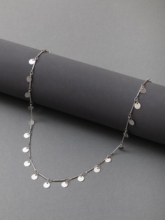 2021 new simple silver disc pendent alloy necklace