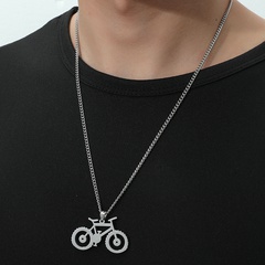 machinery bicycle personality fashion pendant stainless steel bicycle shape necklace