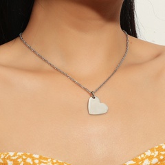 simple couple puzzle pendant stainless steel heart-shaped stitchable necklace