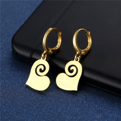 Cross-border European and American stainless steel fashion heart-shaped geometric earrings