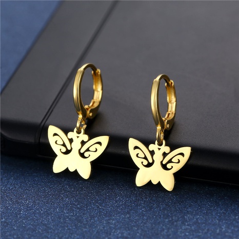 boucles d'oreilles en acier inoxydable bijoux boucles d'oreilles papillon en or 18 carats transfrontaliers's discount tags