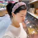 Korean tiedye hairband wide edge fabric fold pearl headband fashion mixed color hair accessoriespicture14