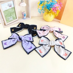Korea new bow hairpin printing big butterfly sweet spring clip