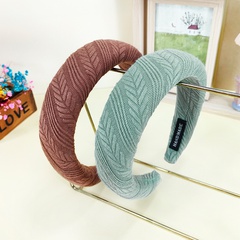 Autumn and winter new sponge headband women's simple solid color hairband candy color wide edge hairpin