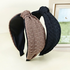 Korean version of the new autumn and winter knitted headband double-layer color matching knotted hairpin