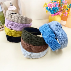 Korean version of knitted headband women's autumn and winter broad-brimmed wool cross-twisted press hairband