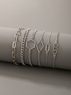 2021 nouvel ensemble de bracelets de diamants carrés géométriques de six pièces de coeur de bijoux
