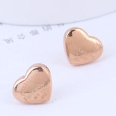 Korean fashion sweet OL love titanium steel personalized female earrings