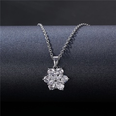 titanium steel small flower necklace Korean version of small fresh romantic snowflake zircon clavicle chain