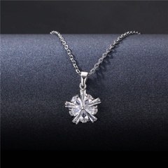 bijoux transfrontaliers source zircon collier flocon de neige diamant petite fleur pendentif clavicule chaîne en gros
