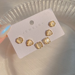simple opal earrings set exquisite super flash design sense small earrings