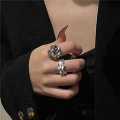 Lava series open adjustable ring plated three-dimensional morning glory crystal diamond light luxury ring