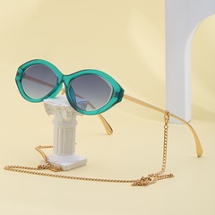 Sonnenbrillen 2021 neue Sonnenbrille mit kleinem Rahmen trendige Mode-Sonnenbrille mit Kette Sonnenbrille mit ovalem Rahmen