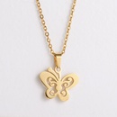 stainless steel hollow butterfly pendant earrings clavicle chain setpicture9