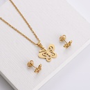 stainless steel hollow butterfly pendant earrings clavicle chain setpicture10