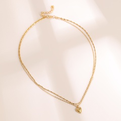 nouvelle personnalité collier en forme de coeur rétro simple pendentif coeur de pêche collier chaîne de perles