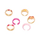 European and American crossborder new flower smiley ring fashion pink heart stitching ring 6piece setpicture9