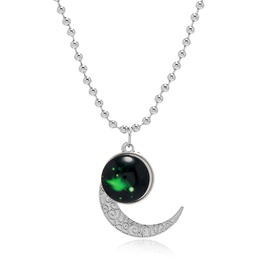 niche design sense fashion simple and exaggerated moon pendant necklace Korean version trend clavicle chainpicture11