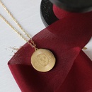Retro Sun Moon Coin Necklace MediumLong Titanium Steel Plated Sweater Chainpicture10