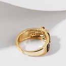 Korean style simple copper inlaid zirconium dripping oil cute leopard opening ring jewelrypicture12