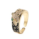 Korean style simple copper inlaid zirconium dripping oil cute leopard opening ring jewelrypicture13