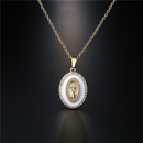 European and American Popular Jewelry Dripping Oil Zircon Virgin Mary Pendant Necklacepicture9