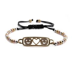 Copper-plated real gold cross-border adjustable jewelry fashion simple love smiling face ladies bracelet