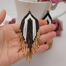Bohemian European and American retro ethnic long tassel earrings rice beads handmade beaded jewelrypicture11