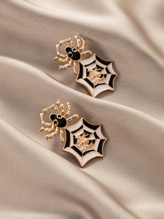 new fashion creative jewelry Halloween golden spider earrings