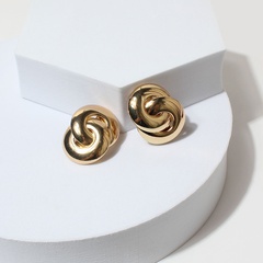 European and American jewelry creative simple fashion temperament personality double circle earrings