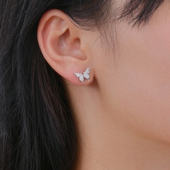 Retro butterfly new niche design copper earrings ear bone clip