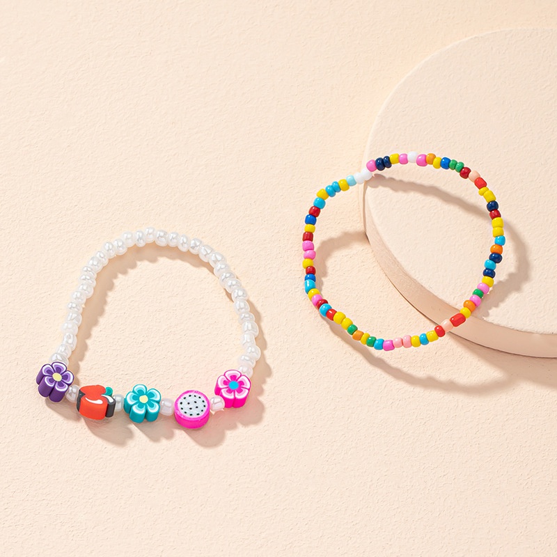 Korean simple fashion flower pearl bracelet women European and American retro beaded hand jewelry
