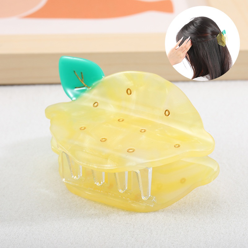 Korean hair accessories lemon fruit acetate hairpin shark clip catch pineapple hairpin female